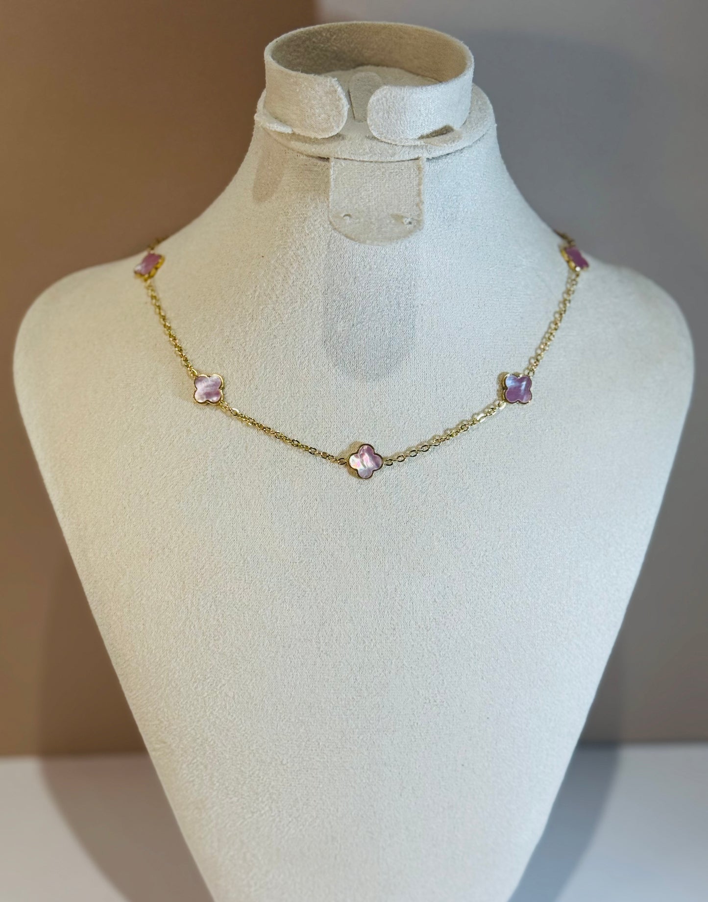 Collier Fleur d’Élise Rose Nacré